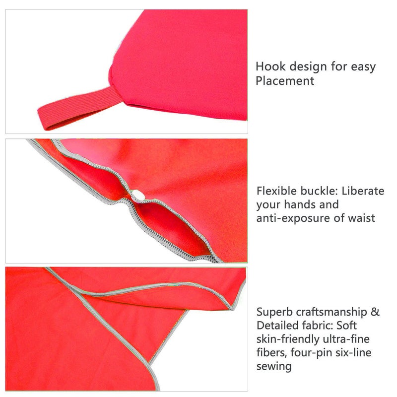 Hiturbo Microfiber Surf Poncho, Wetsuit Changing Bath Robe, Quick Dry Pool Swim Beach Towel with Hood (Rubin Red) - Image 3